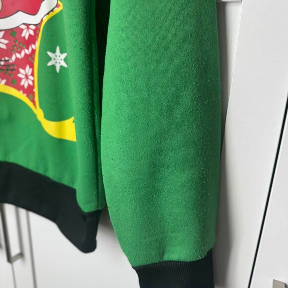 Christmas Sweater Men's Long Sleeve Holiday Funny Santa Green M - Picture 5 of 8